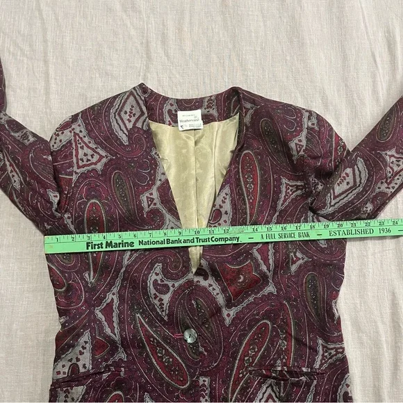 EUC Vintage 1970s Paisley Blazer Jacket Women Size 10 ILGWU Union Made USA - Picture 8 of 8